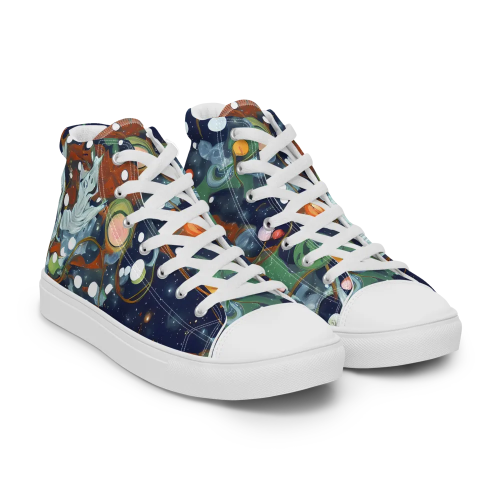 Indigo Wilds on Women's High Top Canvas Shoes — Right Front
