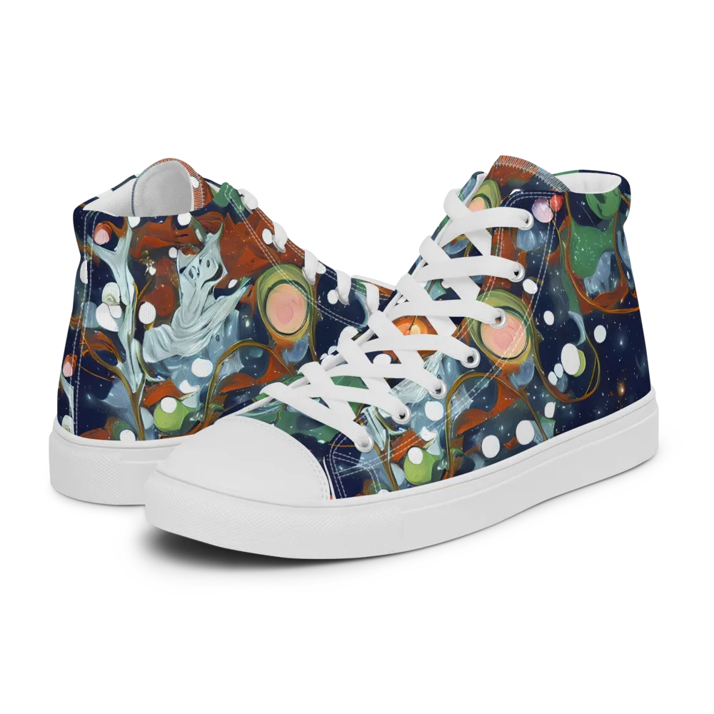 Indigo Wilds on Women's High Top Canvas Shoes — Left