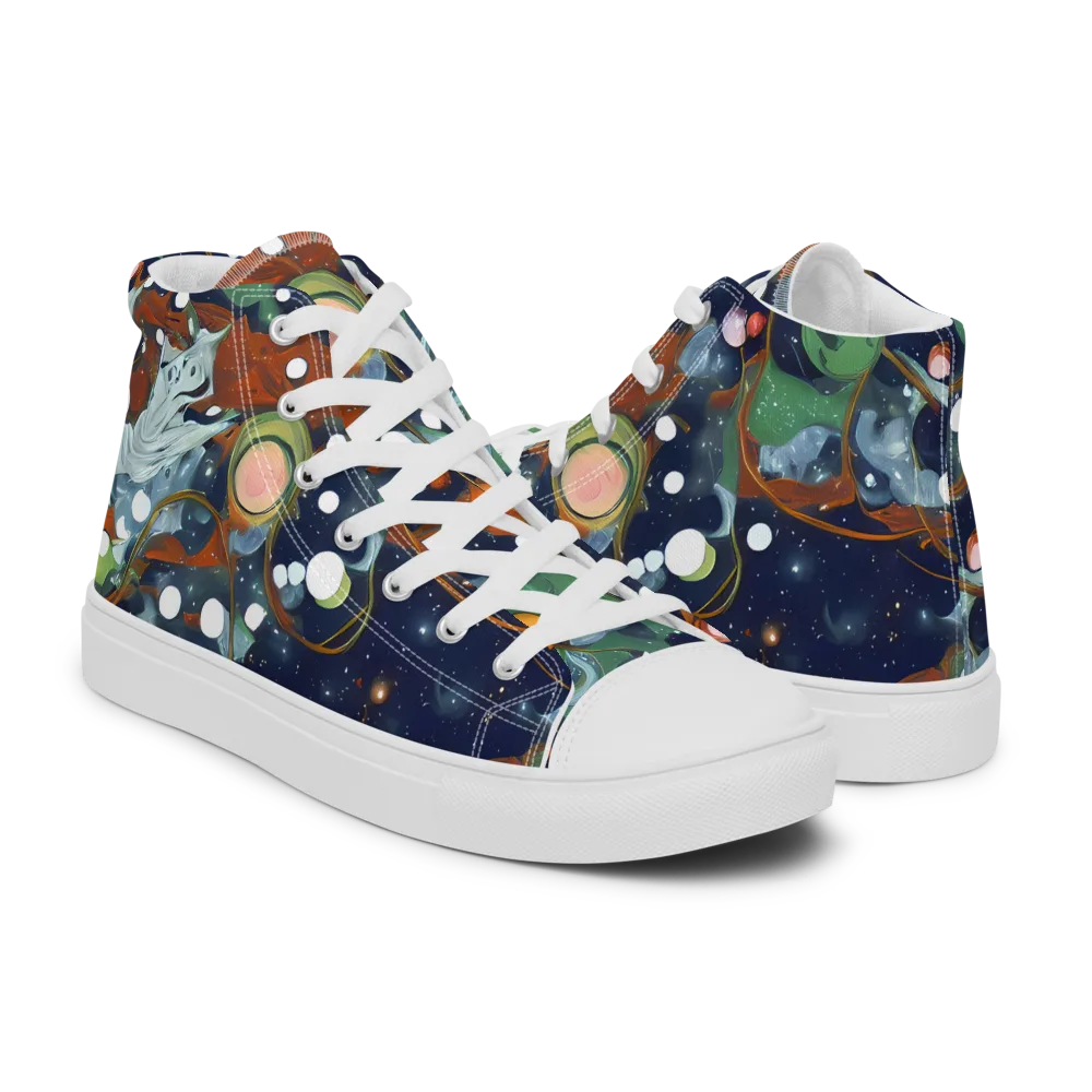 Indigo Wilds on Women's High Top Canvas Shoes — Right