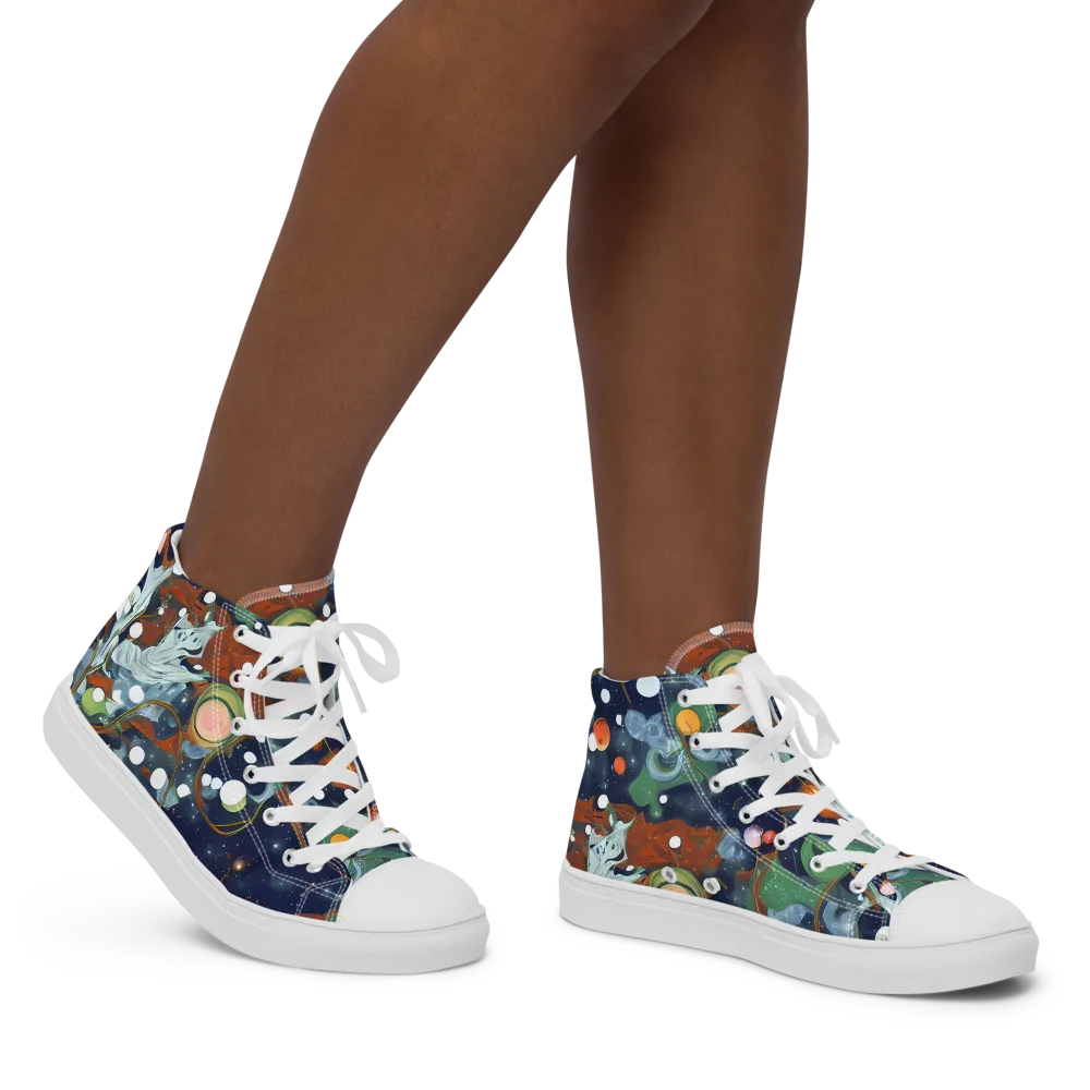 Indigo Wilds on Women's High Top Canvas Shoes — Right