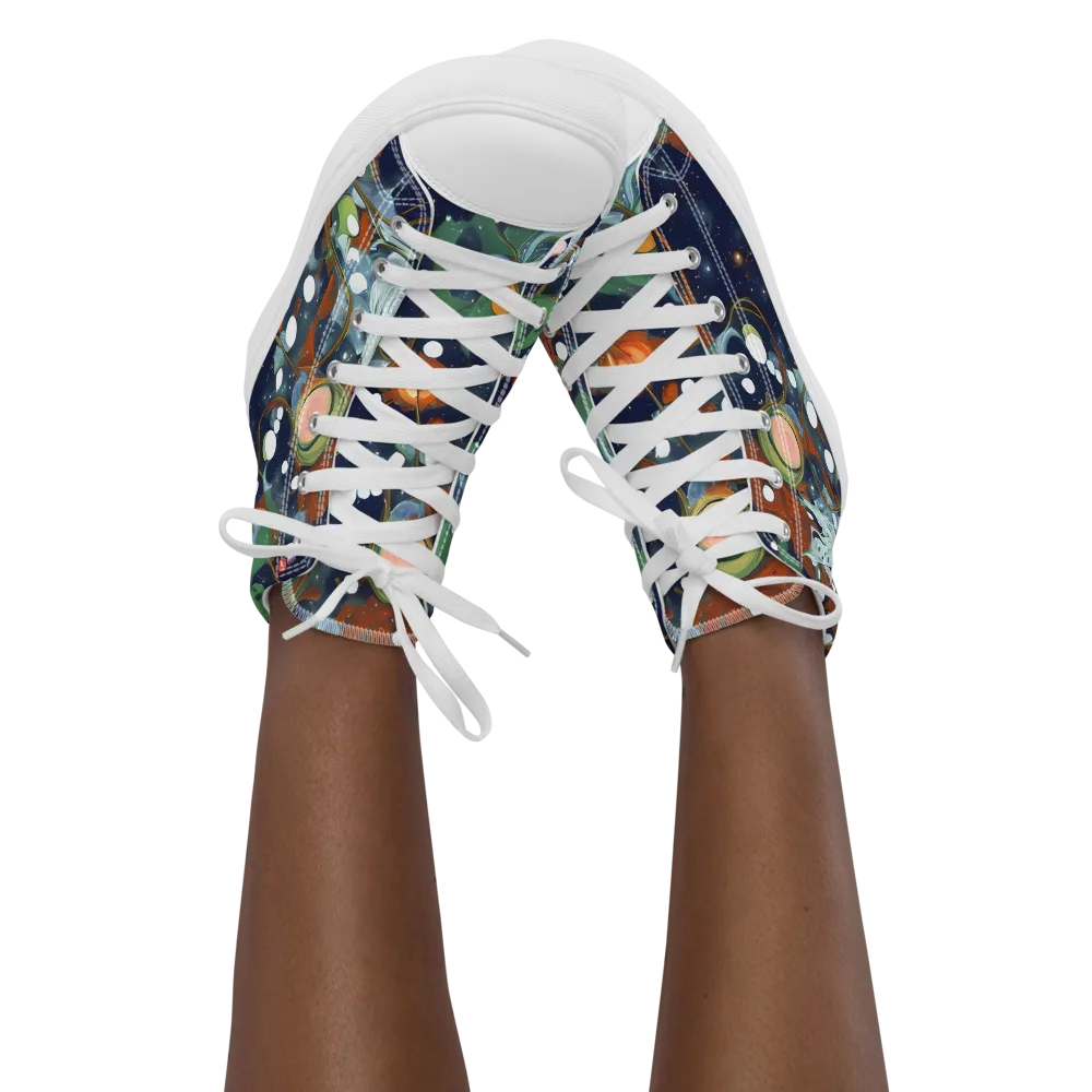 Indigo Wilds on Women's High Top Canvas Shoes — Front