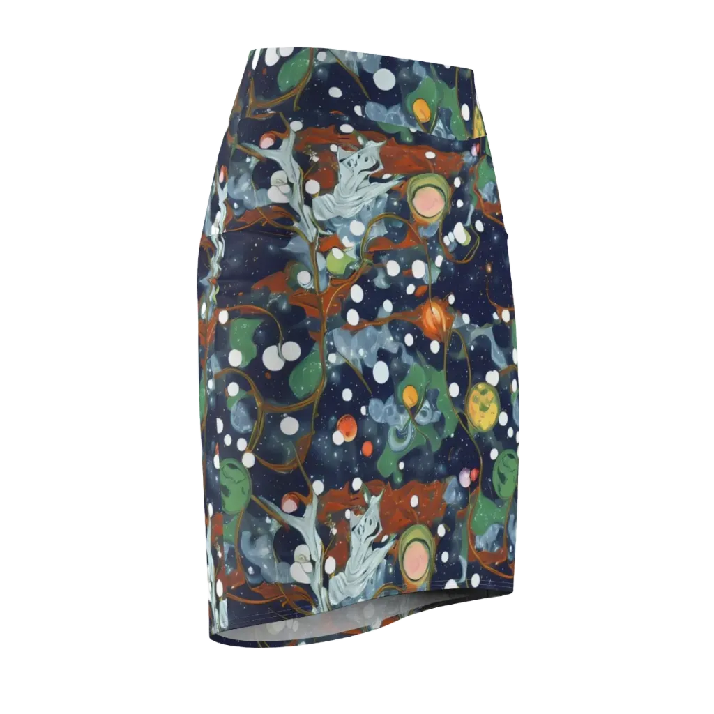 Indigo Wilds on Pencil Skirt — Front Side