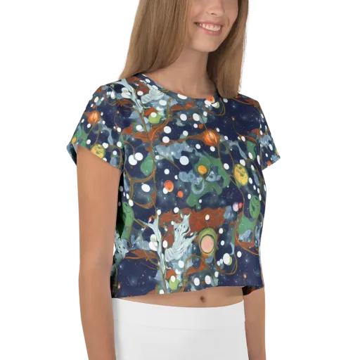 Indigo Wilds on a Crop Tee