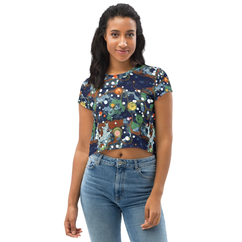 Indigo Wilds on Crop Tee — Front