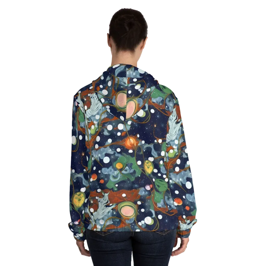 Indigo Wilds on Women's Full-Zip Hoodie — Back On Person