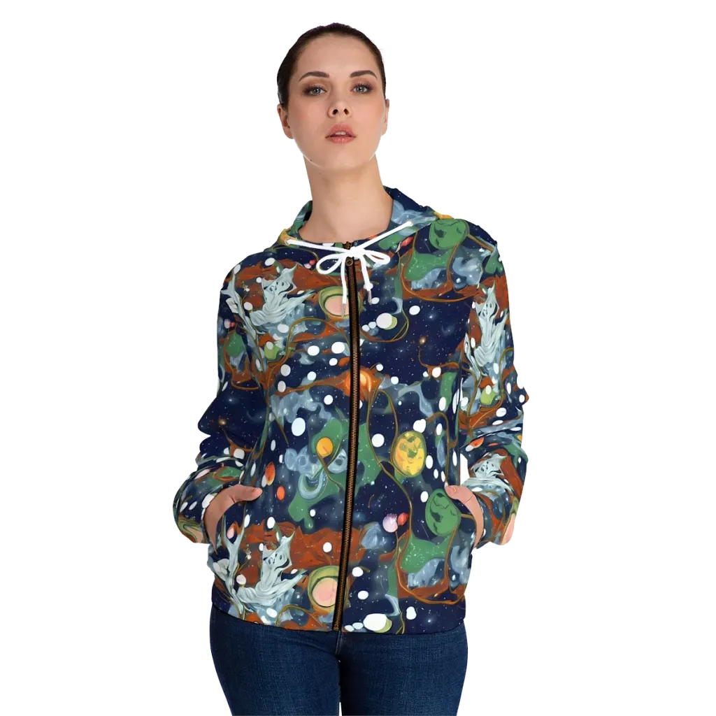 Indigo Wilds on Women's Full-Zip Hoodie — Front On Person