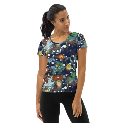 Indigo Wilds on a Women's Athletic T-Shirt