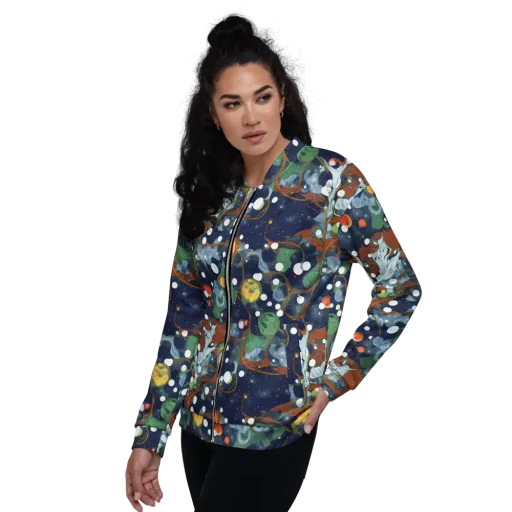 Indigo Wilds on a Bomber Jacket