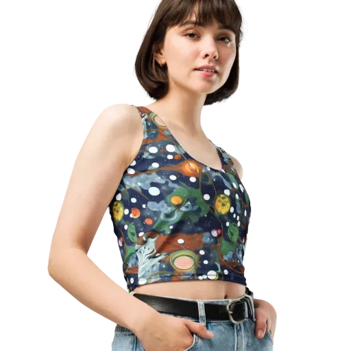 Indigo Wilds on a Crop Top