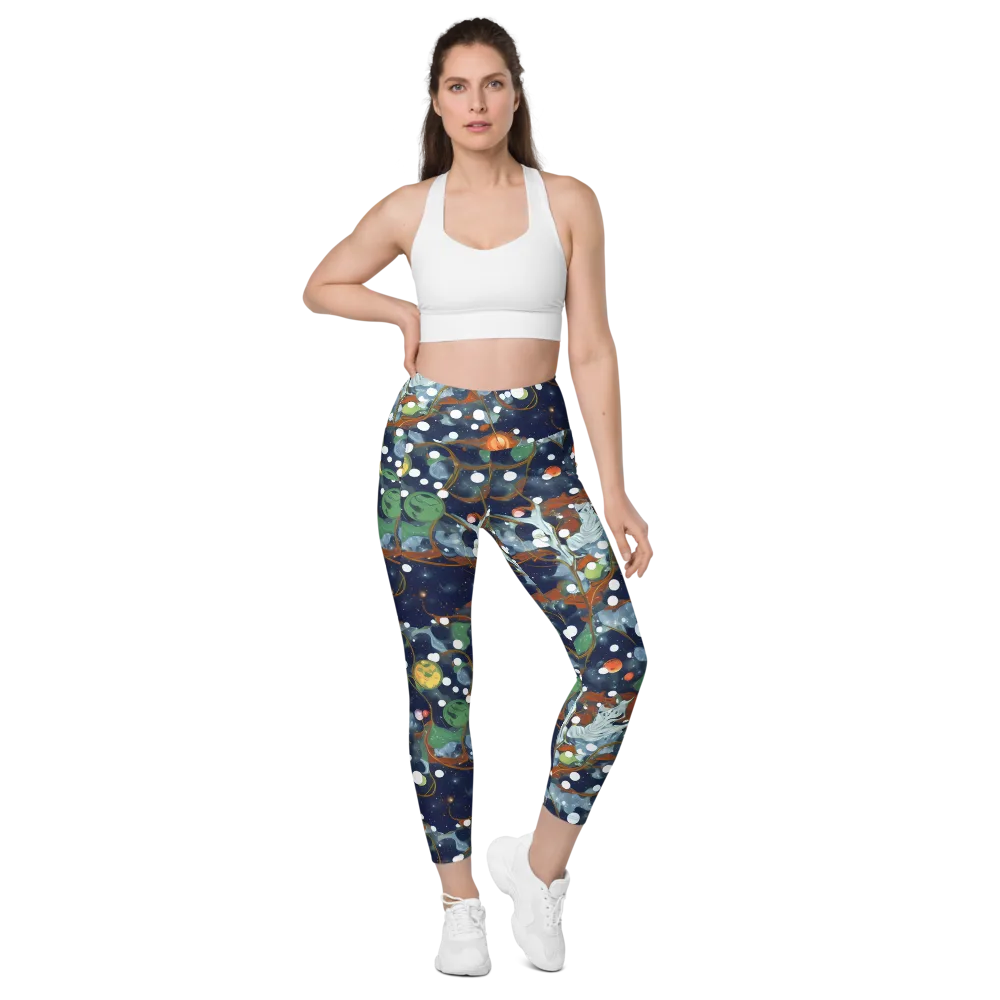 Indigo Wilds on Leggings with Pockets — Front