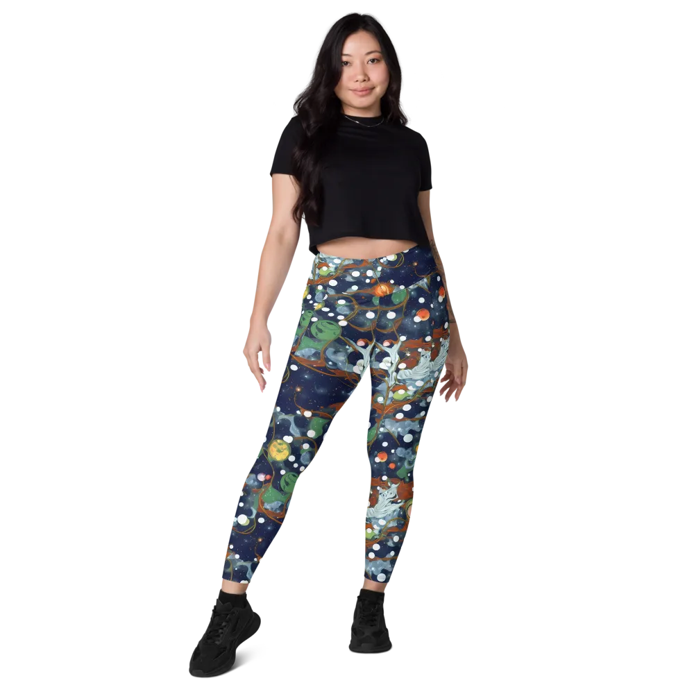 Indigo Wilds on Leggings with Pockets — Front