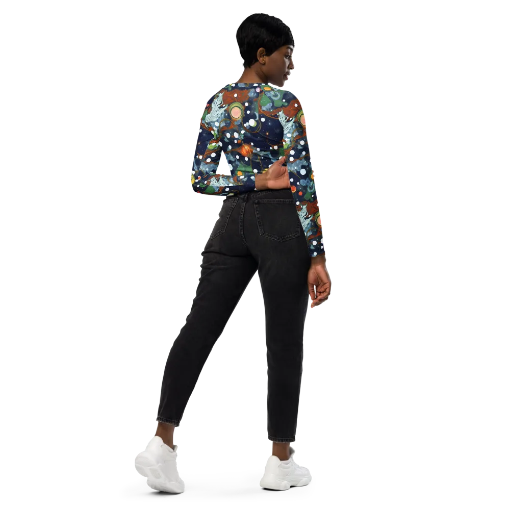 Indigo Wilds on Long Sleeve Crop Top — Right Back