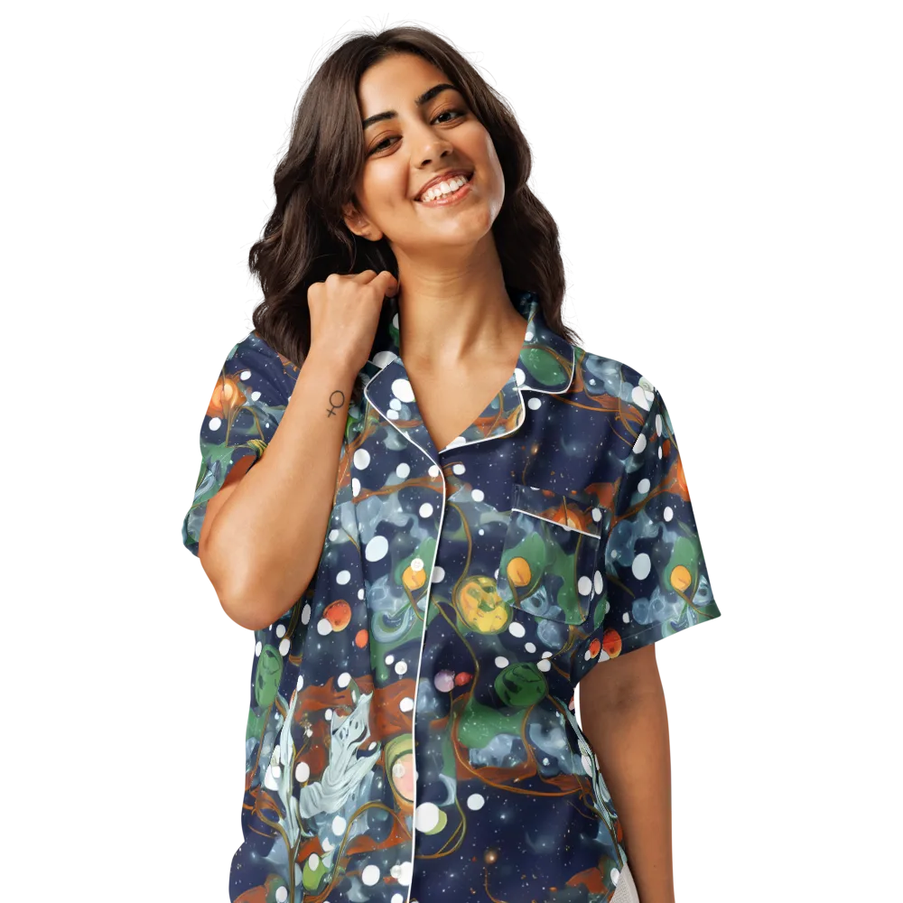 Indigo Wilds on Women's Short Sleeve Pajama Top — Front