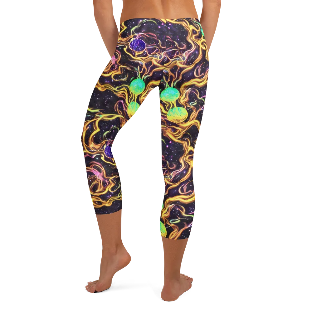 Planetary Tangle on Capri Leggings — Back