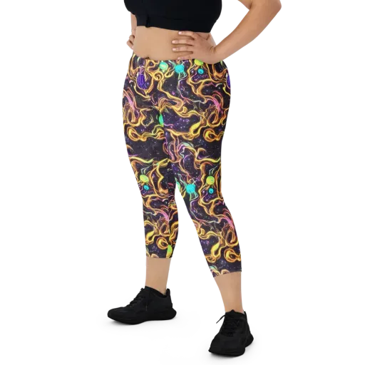 Planetary Tangle on a Capri Leggings