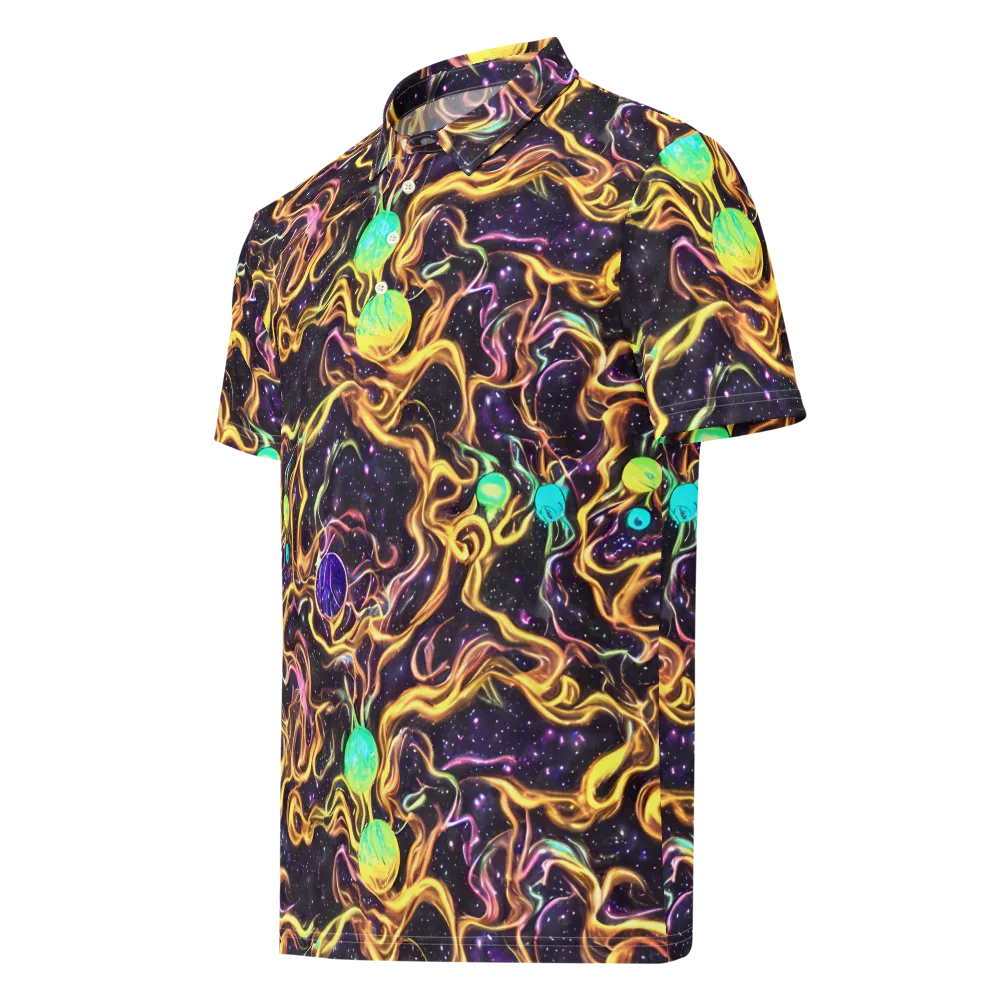 Planetary Tangle on Men's Slim Fit Polo Shirt — Left Front