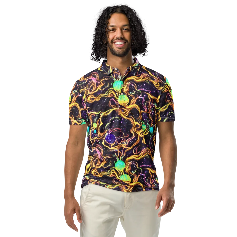 Planetary Tangle on Men's Slim Fit Polo Shirt — Front