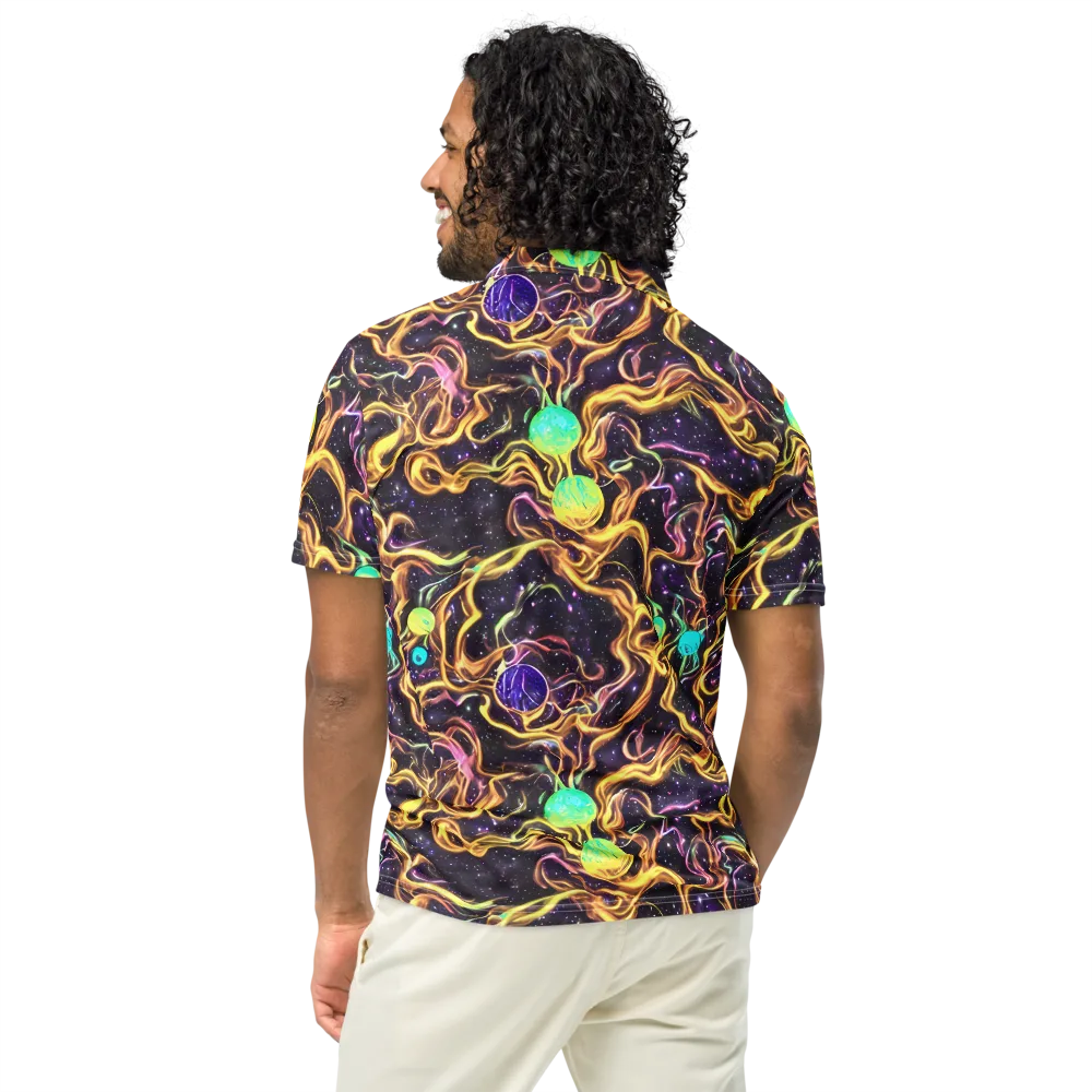 Planetary Tangle on Men's Slim Fit Polo Shirt — Back