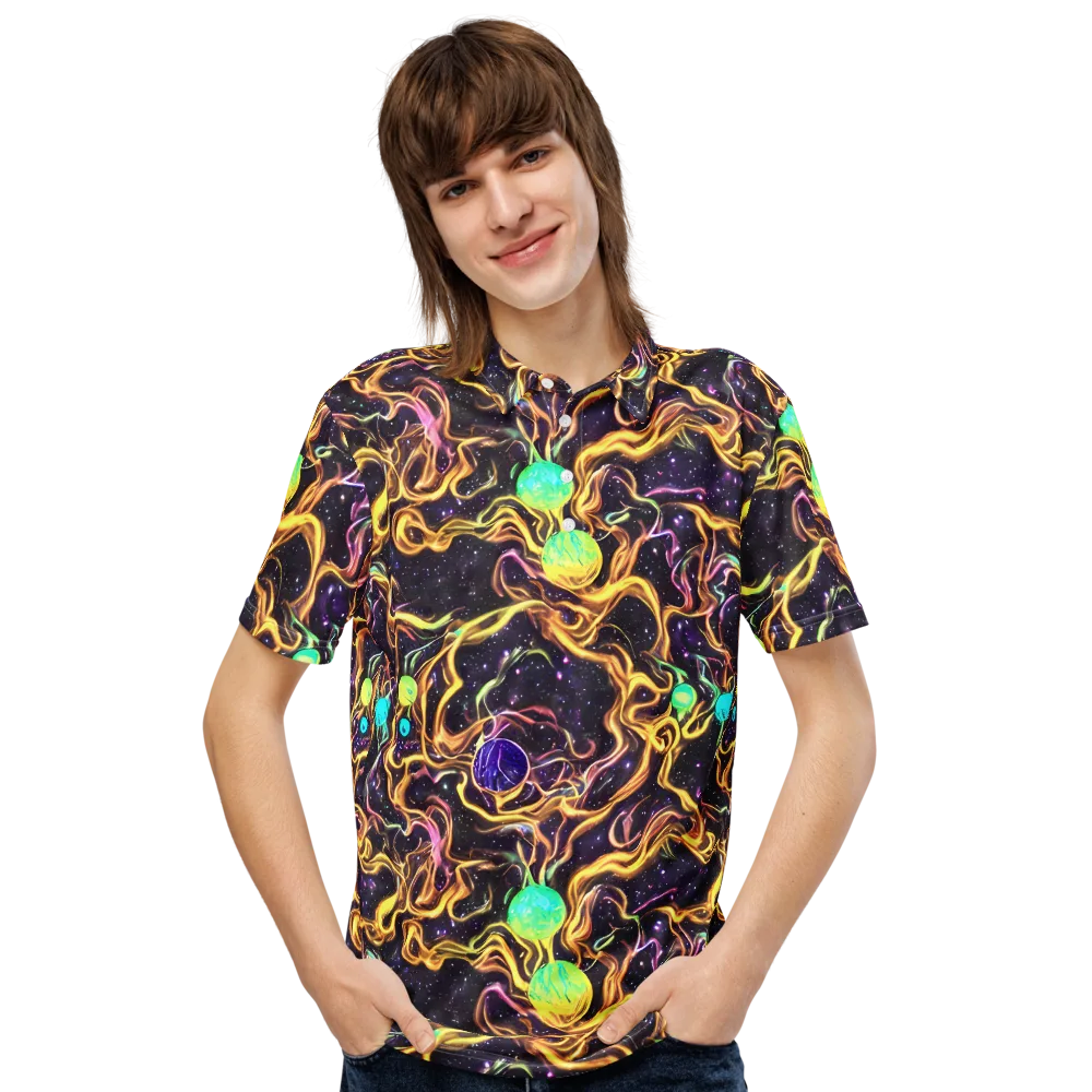 Planetary Tangle on Men's Slim Fit Polo Shirt — Front