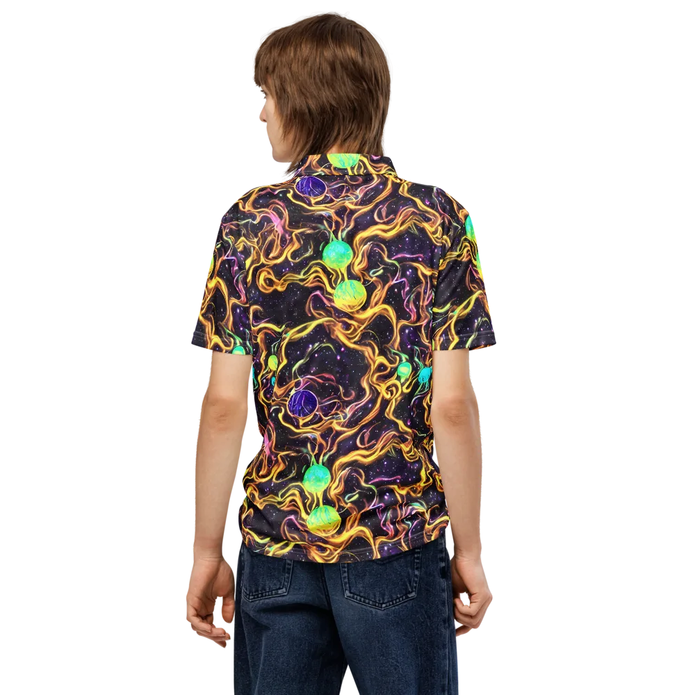 Planetary Tangle on Men's Slim Fit Polo Shirt — Back