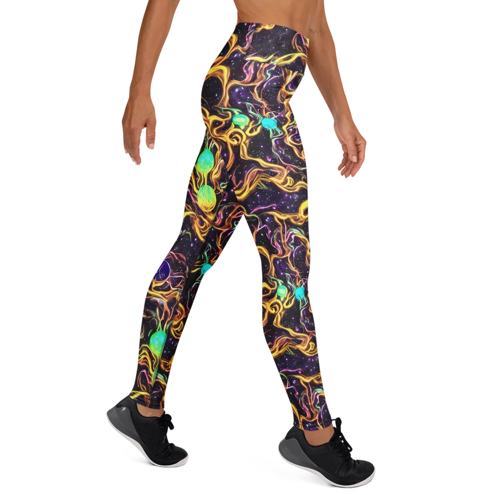 Planetary Tangle on Yoga Leggings — Right