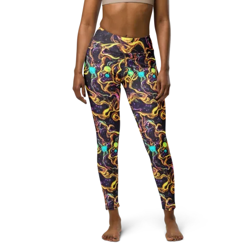 Planetary Tangle on a Yoga Leggings