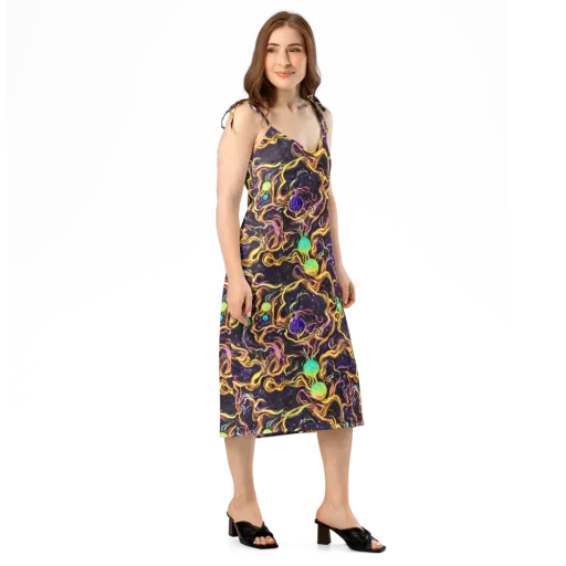 Planetary Tangle on a Slip Dress