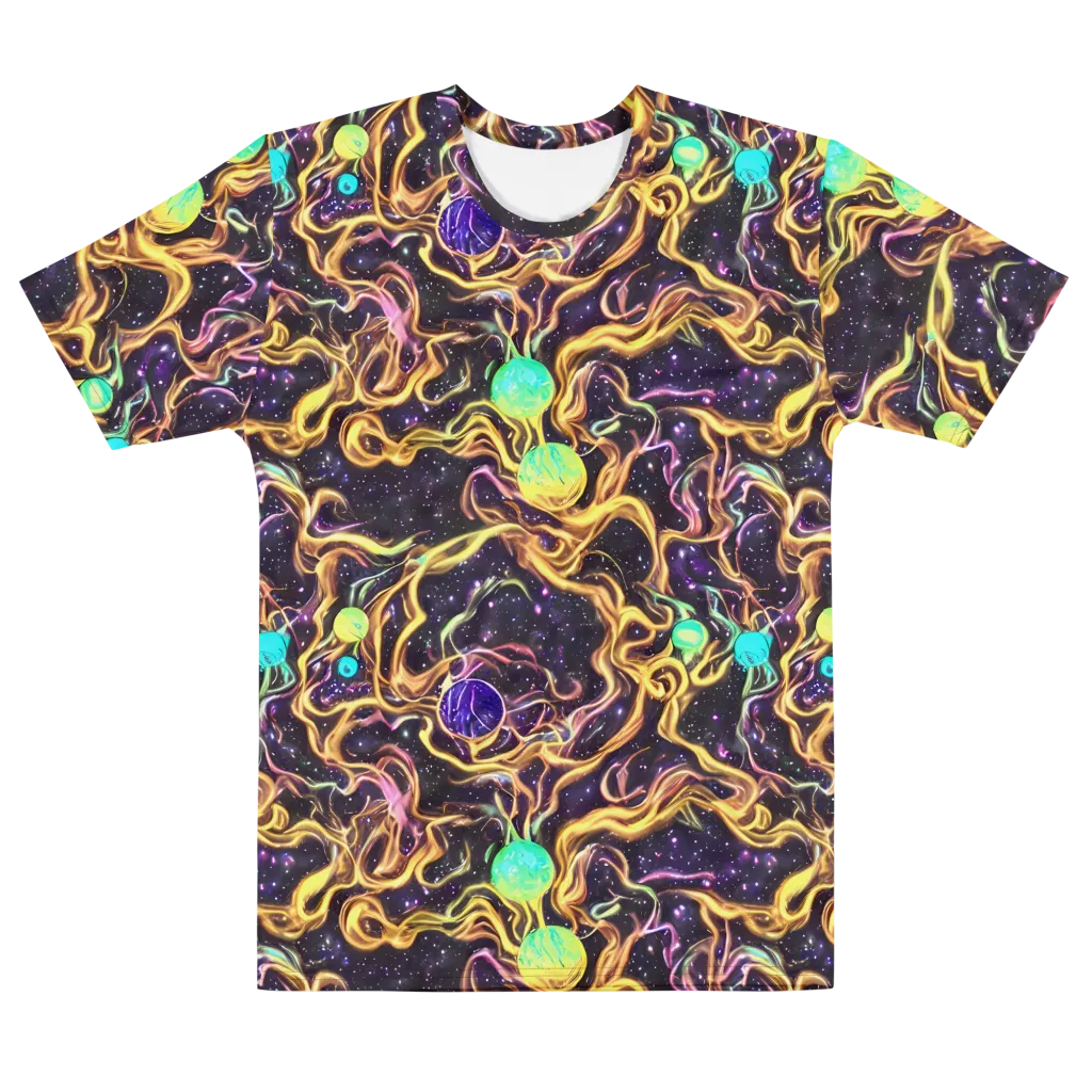 Planetary Tangle on Men's Cotton Crew Neck T-Shirt — Front
