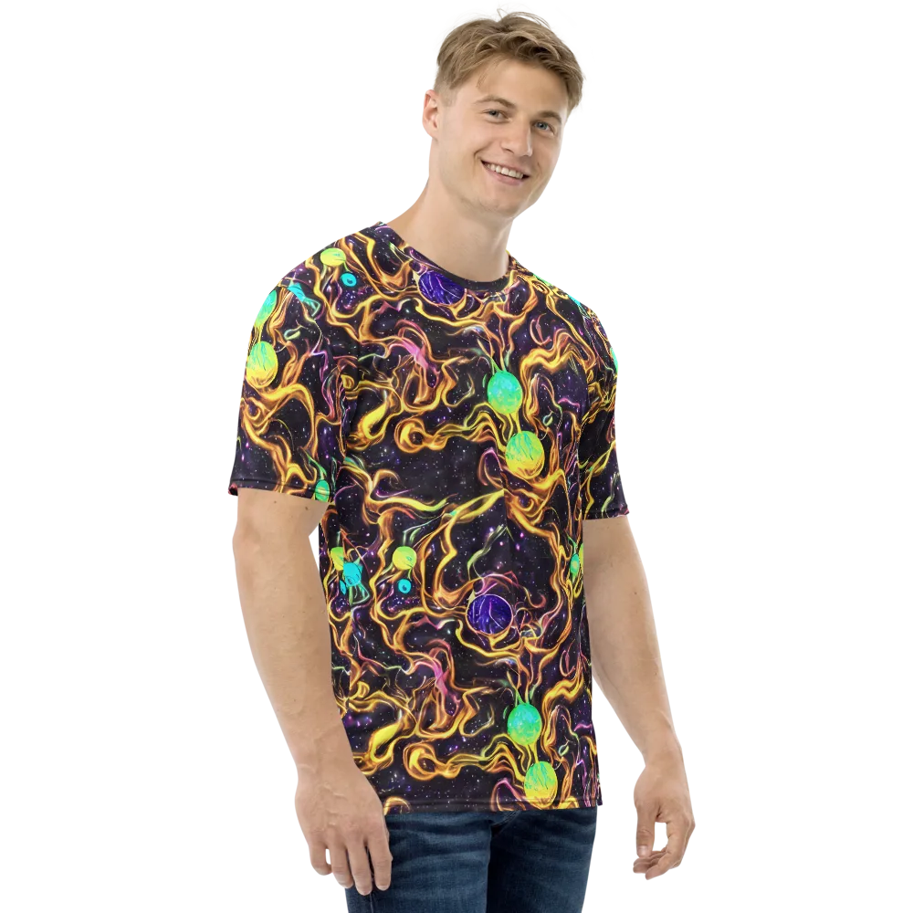 Planetary Tangle on Men's Crew Neck T-Shirt — Right