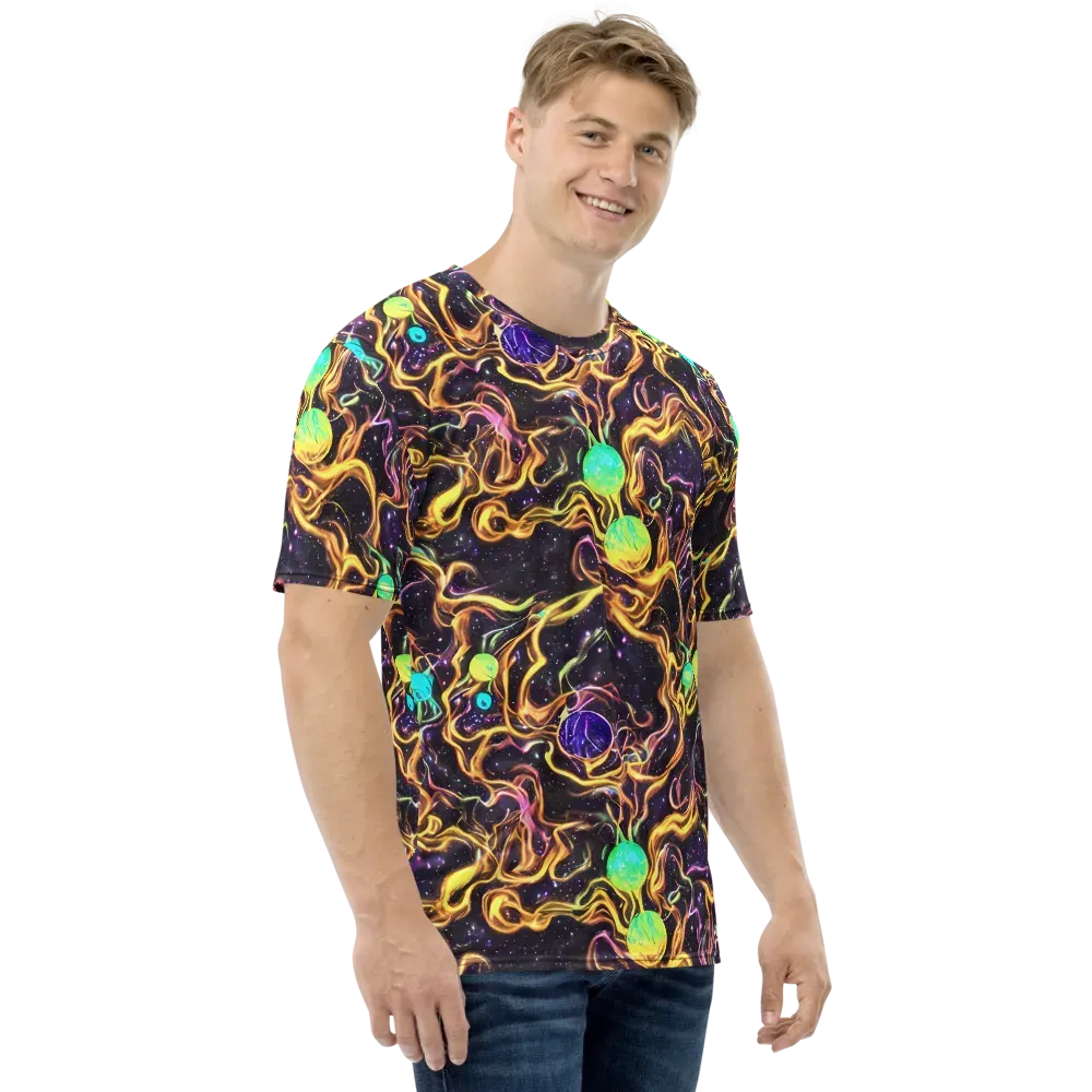 Planetary Tangle on Men's Crew Neck T-Shirt — Right