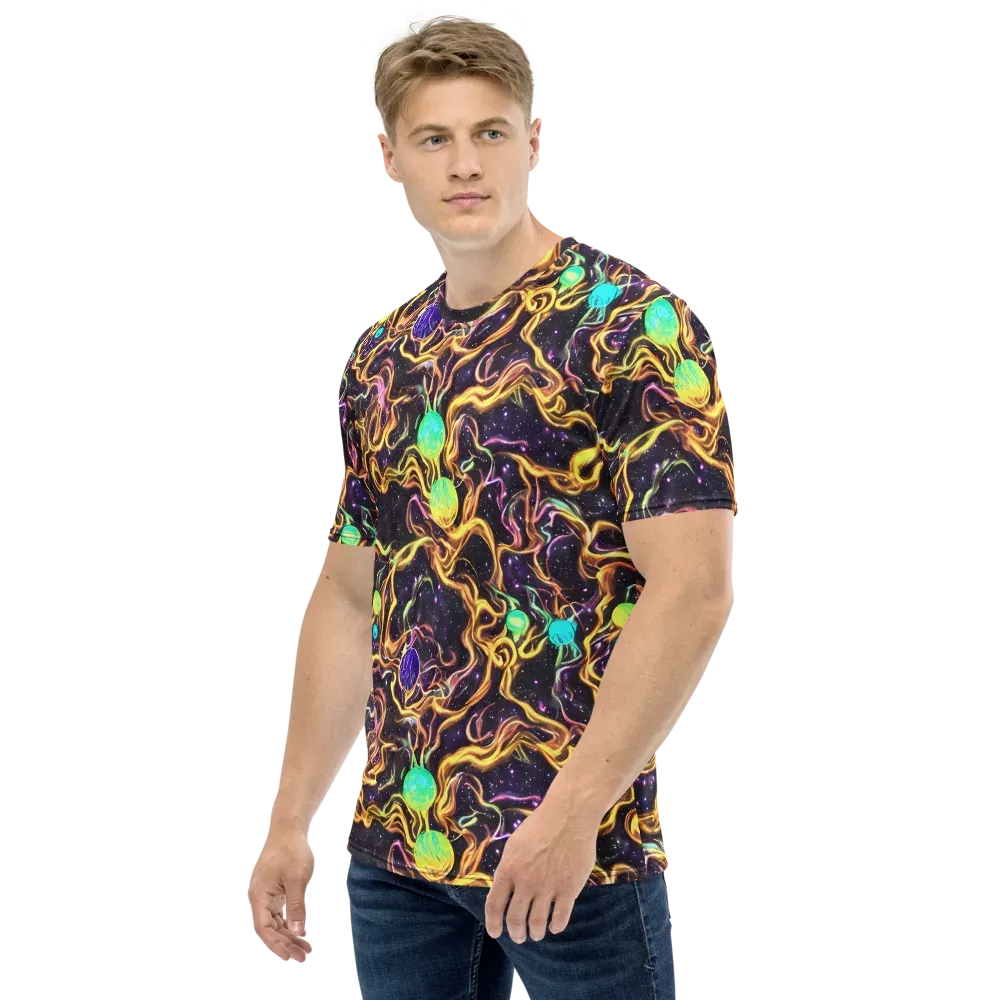 Planetary Tangle on Men's Crew Neck T-Shirt — Left