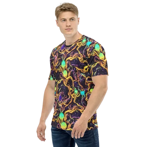 Planetary Tangle on a Men's Crew Neck T-Shirt