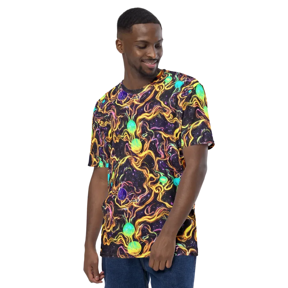 Planetary Tangle on Men's Crew Neck T-Shirt — Left