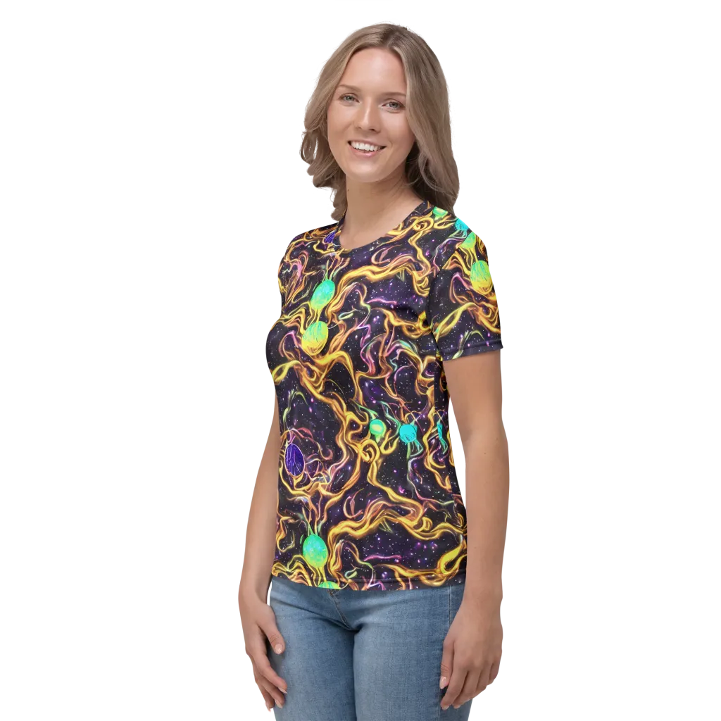 Planetary Tangle on Women's Crew Neck T-Shirt — Left