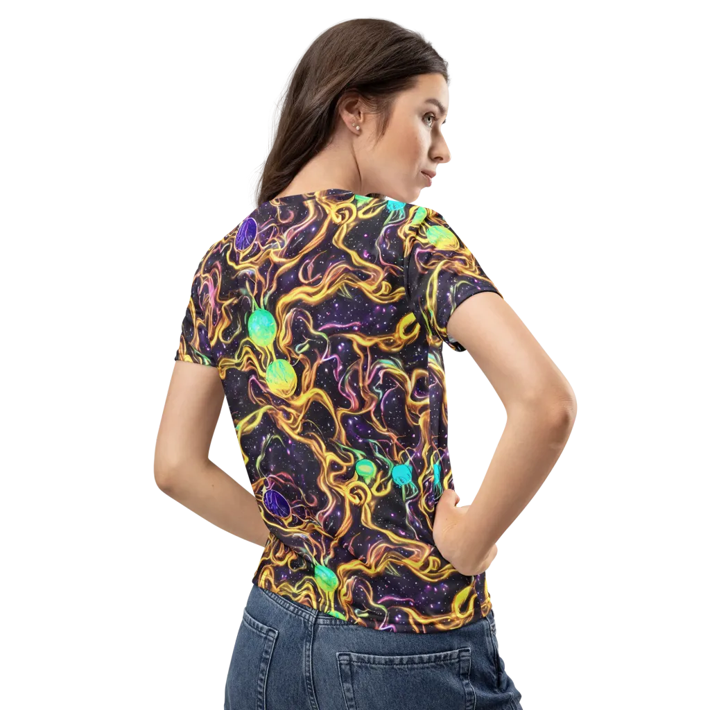 Planetary Tangle on Women's Crew Neck T-Shirt — Back