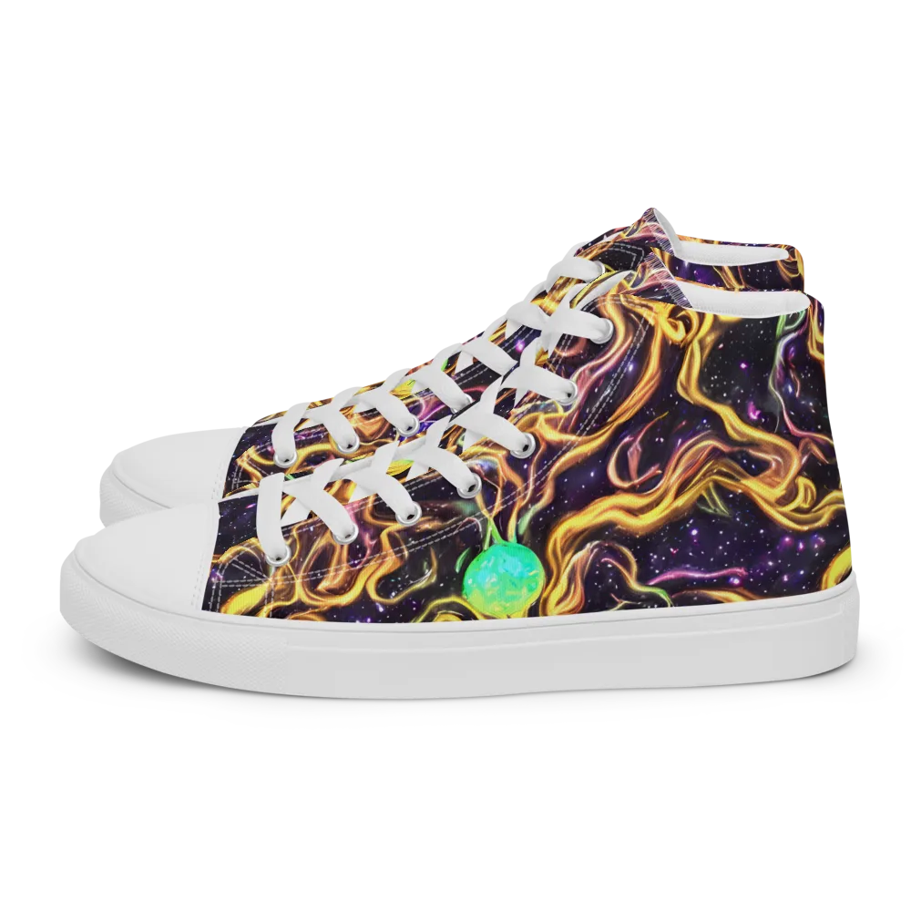 Planetary Tangle on Women's High Top Canvas Shoes — Left