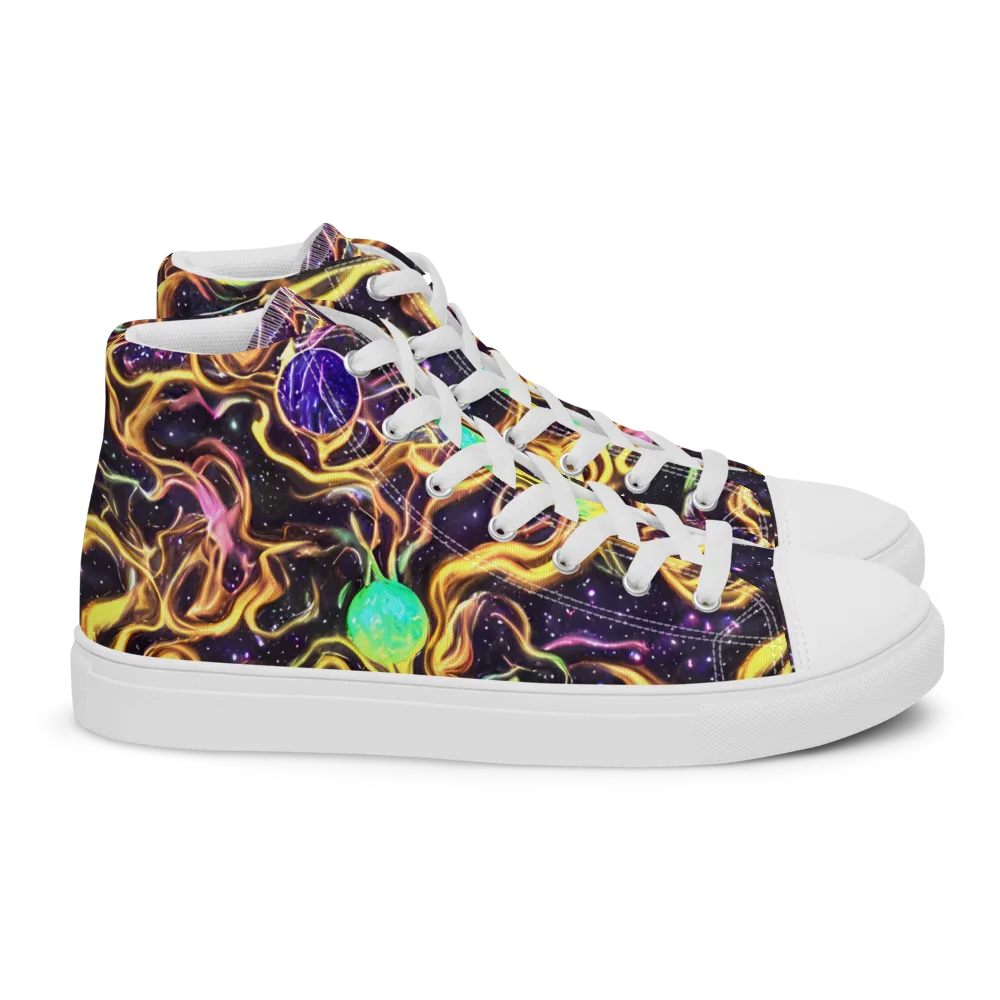 Planetary Tangle on Women's High Top Canvas Shoes — Right