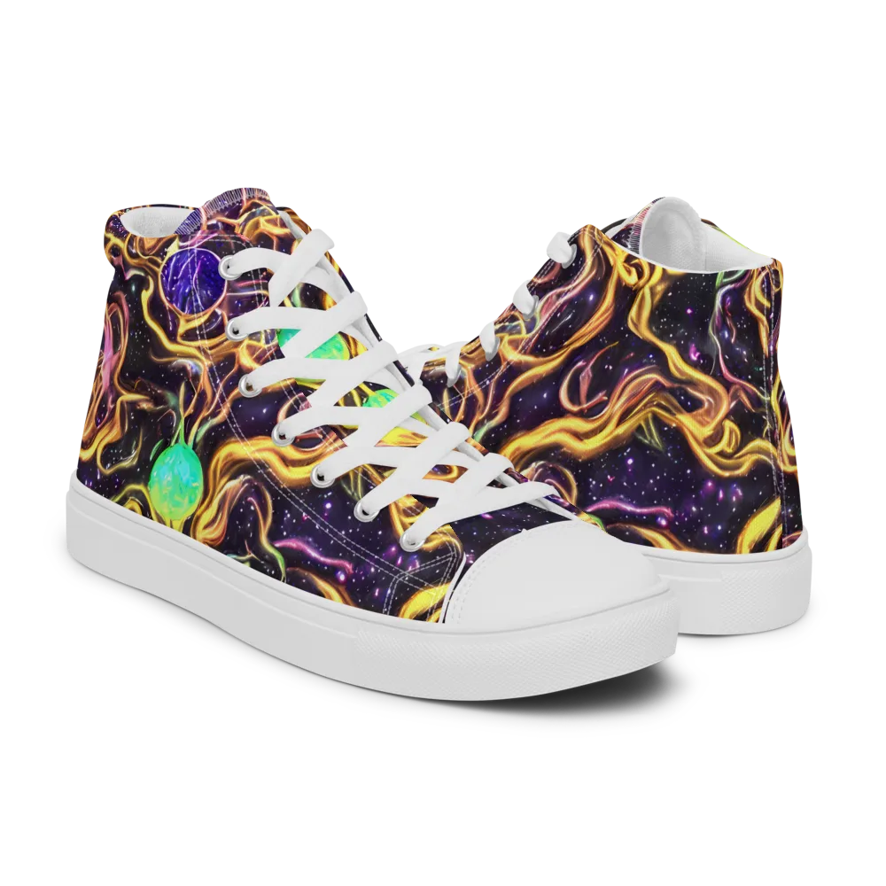 Planetary Tangle on Women's High Top Canvas Shoes — Right