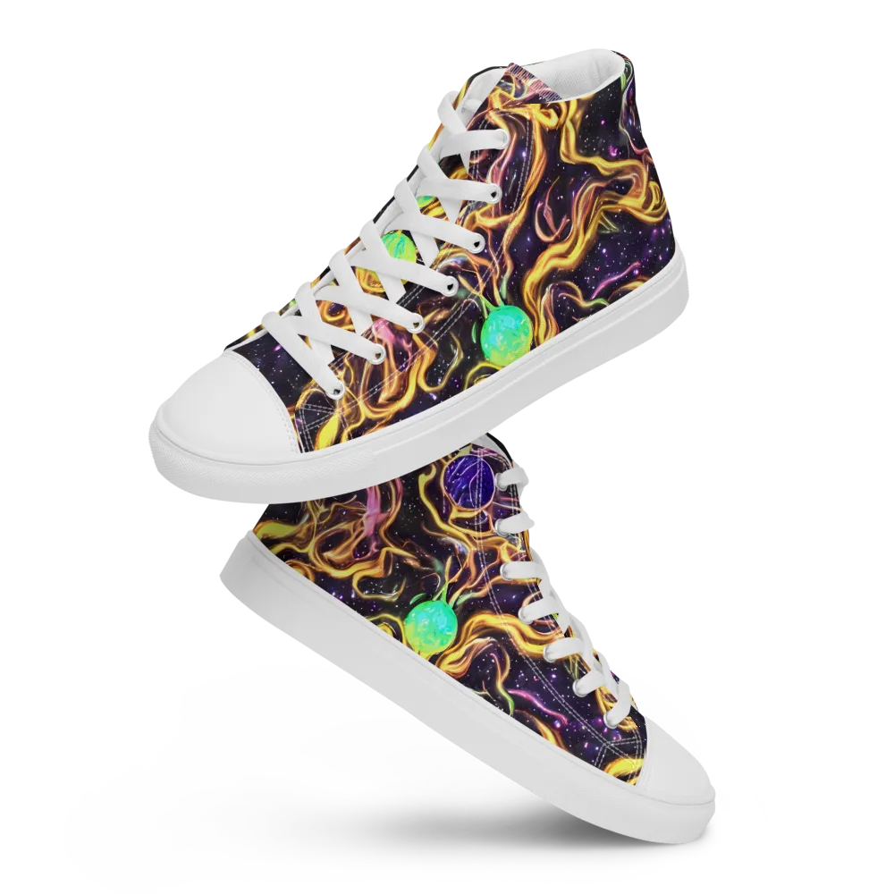 Planetary Tangle on Women's High Top Canvas Shoes — Front