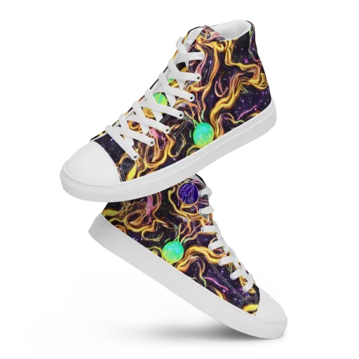 Planetary Tangle on a Women's High Top Canvas Shoes