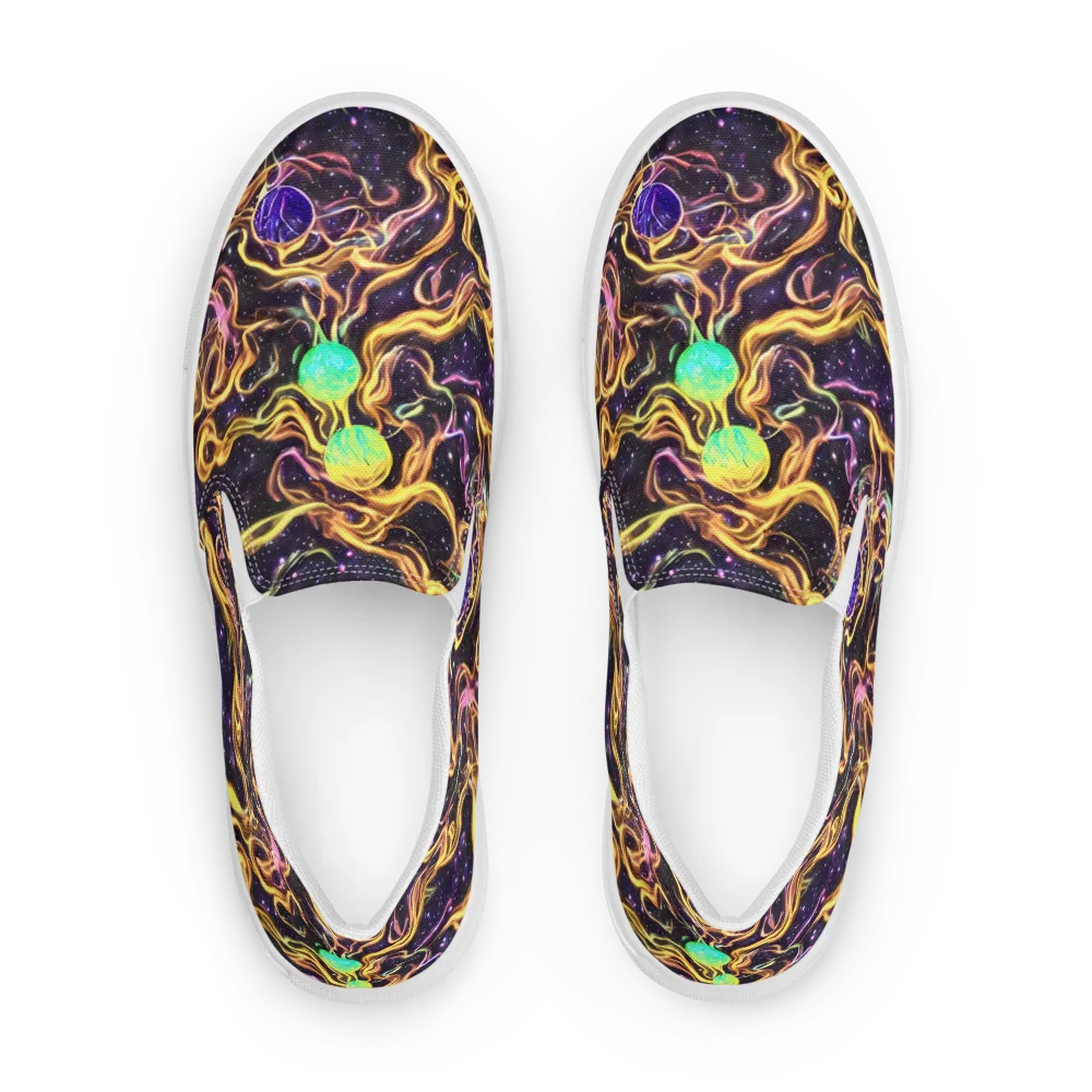 Planetary Tangle on Men's Slip-On Canvas Shoes — Front