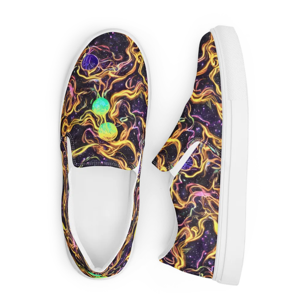 Planetary Tangle on Men's Slip-On Canvas Shoes — Front