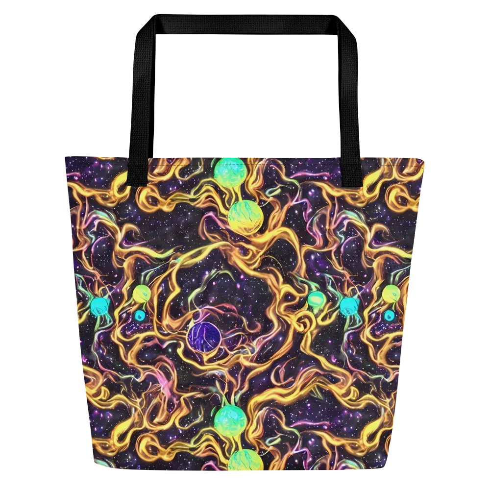 Planetary Tangle on Large Tote Bag W/ Pocket — Front