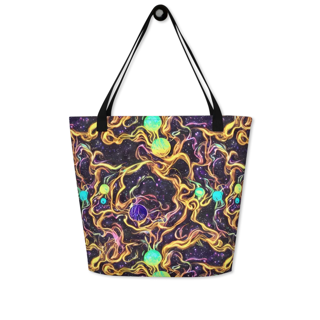 Planetary Tangle on Large Tote Bag W/ Pocket — Front