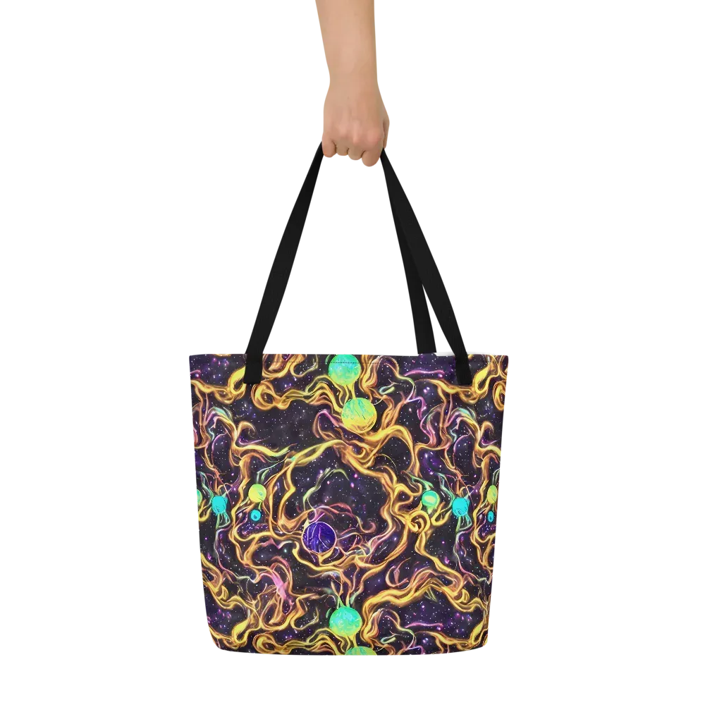 Planetary Tangle on Large Tote Bag W/ Pocket — Front