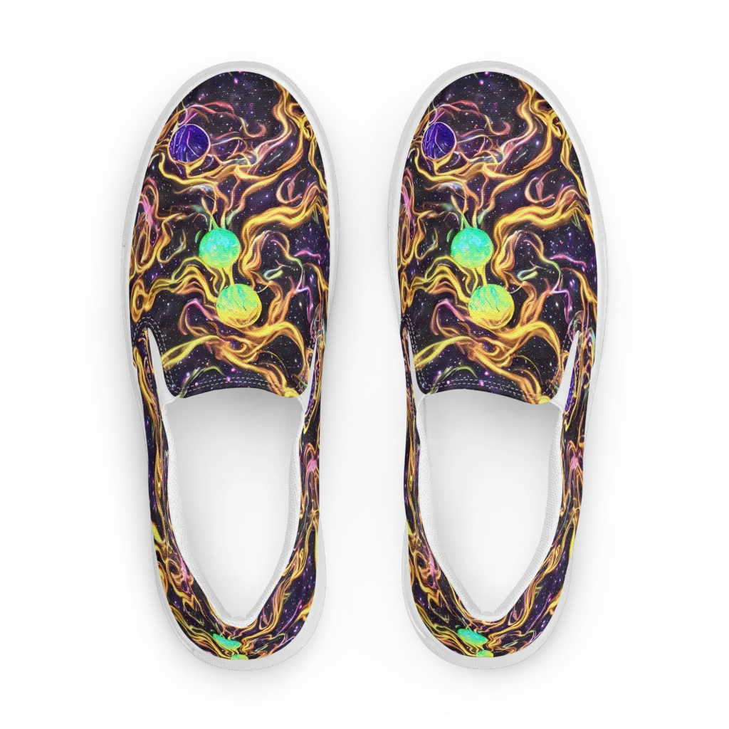 Planetary Tangle on Women's Slip-On Canvas Shoes — Front