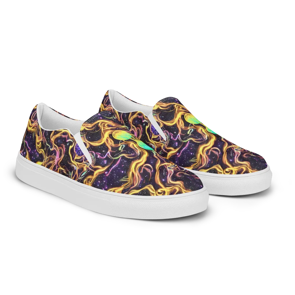 Planetary Tangle on Women's Slip-On Canvas Shoes — Right Front