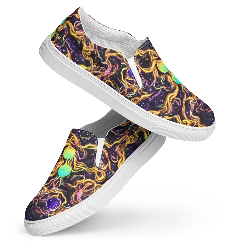Planetary Tangle on Women's Slip-On Canvas Shoes — Front