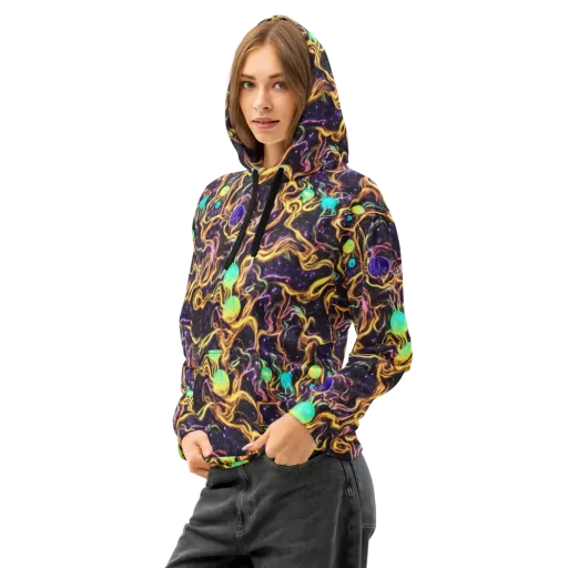 Planetary Tangle on a Cotton Hoodie