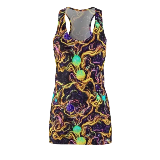 Planetary Tangle on a Racerback Dress